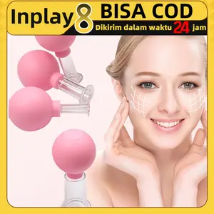 4Pcs Facial Cupping-Alat Bekam Wajah-Cupping Bekam-Bahan Kaca Facial Vacuum Cup Bekam Wajah Cupping Glasses Face Skin Lifting Facial