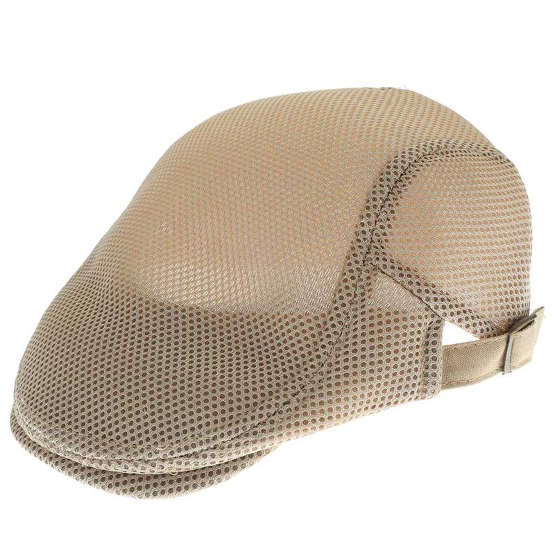Product Introduction of Hollow mesh breathable visor beret solid color peaked cap 10