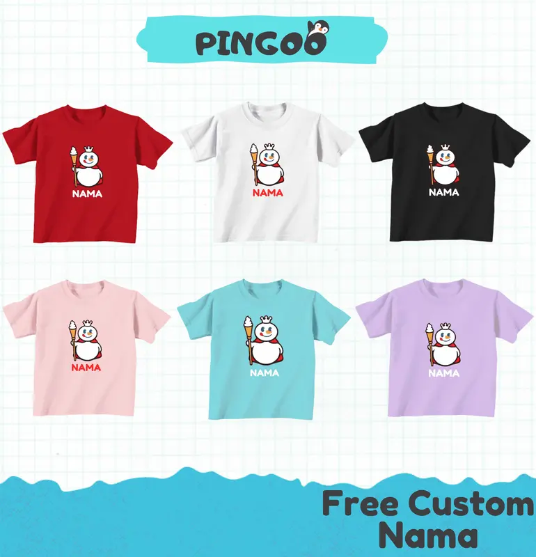 Baju Kaos Mixue Boneka Es Krim Custom Nama Untuk Bayi, Anak, Dewasa 0