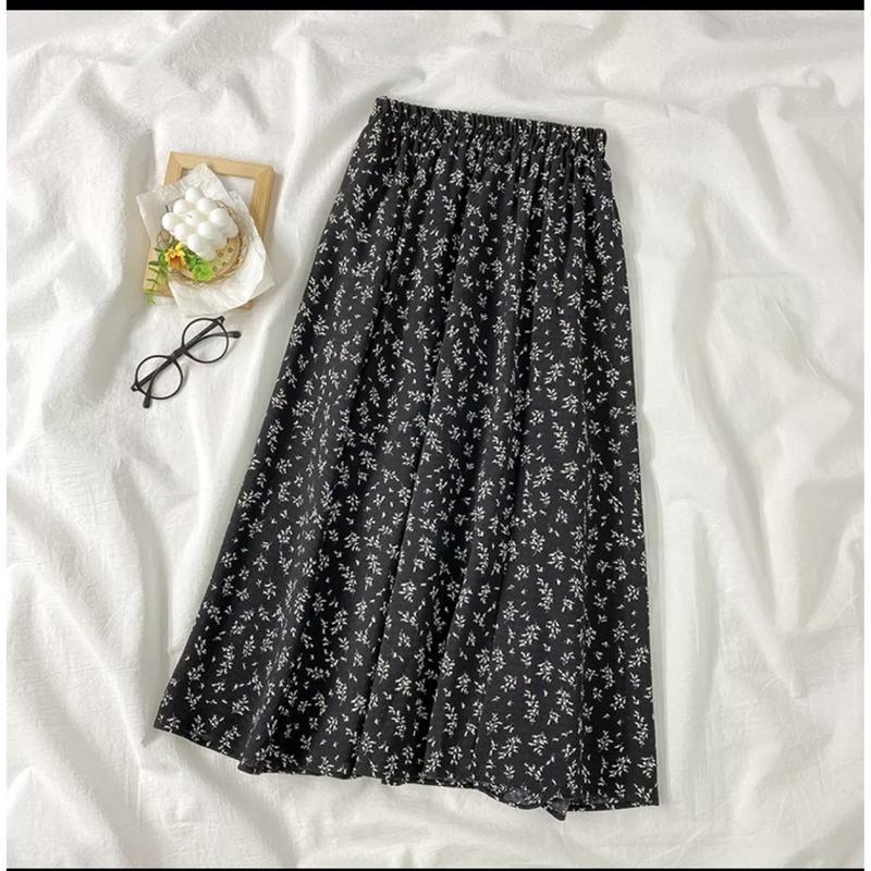 Chân váy hoa nhí dáng xoè vintage,có lớp lót trong Nữ Voan Women Nhung