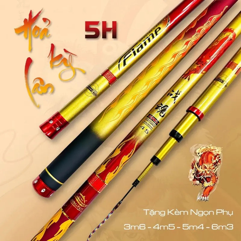 Hoả Kỳ Lân 5h cần câu cảm giác tặng kèm ngọn phụ cần bao chuẩn cho anh em 0