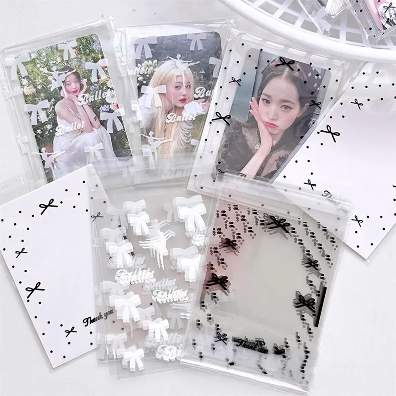 Tay Áo Photocard Trong Suốt, 50 Cái / gói, Bọc Thẻ Tự Dính, Túi Đóng Gói Ảnh Thần Tượng, Túi Niêm Phong Tự, Bảo Vệ Thẻ Quà Tặng