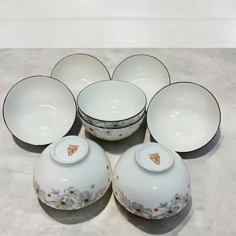 Bộ 10 Chén Sứ Ăn Cơm Họa Tiết Bông Hoa Dừa Trắng Đường Kính 11.5Cm, Bát Sứ Chén Sứ - Phương Trang 8