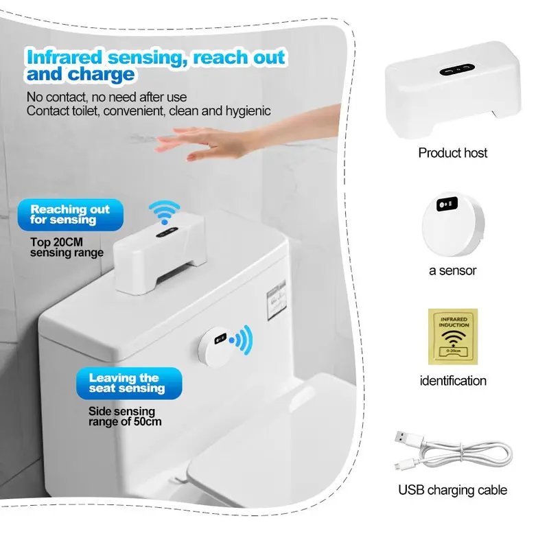 Toilet Smart Sensor Flush, Automatic Sensor Flushing Toilet Set, Household Electric Pressure Control Toilet, Bathroom Fixtures for Home Use 5
