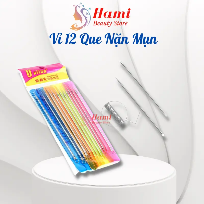 Vỉ 12 Que Nặn Mụn Đầu Đen Mụn Cám Cho Spa và Cá Nhân 0