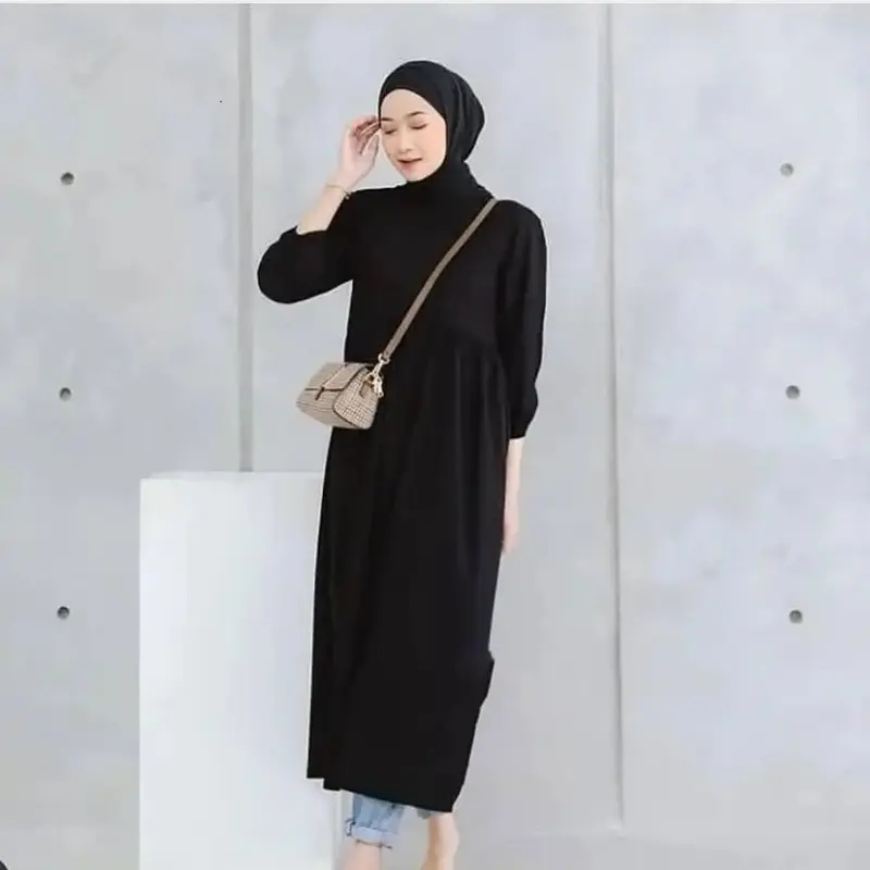 BISA COD'HANABI MIDI DRESS BAHAN KATUN RAYON VISCONE TEBAL PREMIUM ALL SIZE M-XXL Midi Dress Korean Style Terbaru 2024 Atasan Wanita Remaja Ootd Dress Wanita Muslim Gamis Pendek Selutut Wanita Long Tunik Viral Tiktok Baju Lebaran Terlaris Fashion Dewasa 1