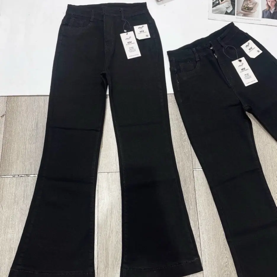 Quần jeans ống bát chất vải  cô tông co giãn bốn chiều