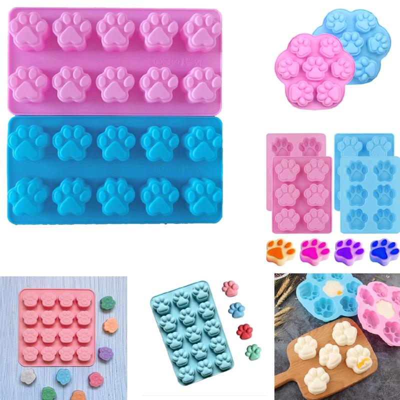 Khuôn Silicon Chân Mèo, Chân Chó Dễ Thương Làm Socola, Đậu Hũ Non, Thạch Rau câu, Pudding, Làm Xà Bông NHIÊN CAKE khuôn bánh  bear