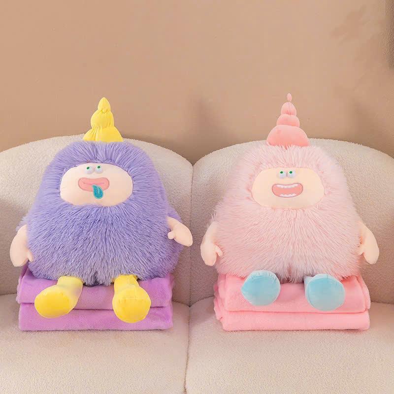 ANVIHOME Quái Vật Yêu tinh Lele Gấu Bông Mềm Mại Kèm Chăn Ngộ Nghĩnh Kích Thước 45x50cm & 1m1x1m6 Cho Phòng Ngủ Bé Yêu