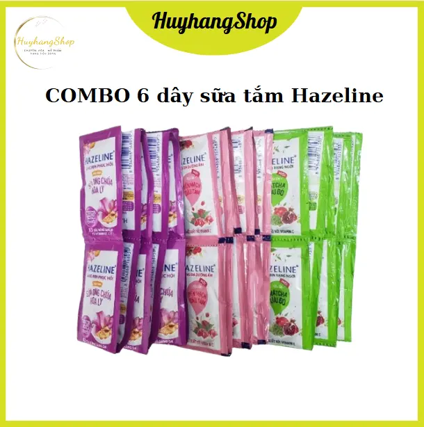 Combo 6 dây Sữa tắm Hazeline 6g x 12 gói chứa Chiết xuất Yến Mạch Dâu Tằm, Ong Chúa | Huyhangshop  Dưỡng Da Body Làm Đẹp Da Dưỡng Body