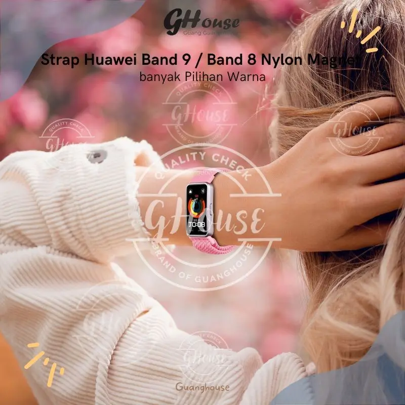 Strap Kompatibel Dengan Huawei Band 10 Nylon Magnet Tali Huawei Band 8 Strap Bahan Nylon Lock Magnet 6