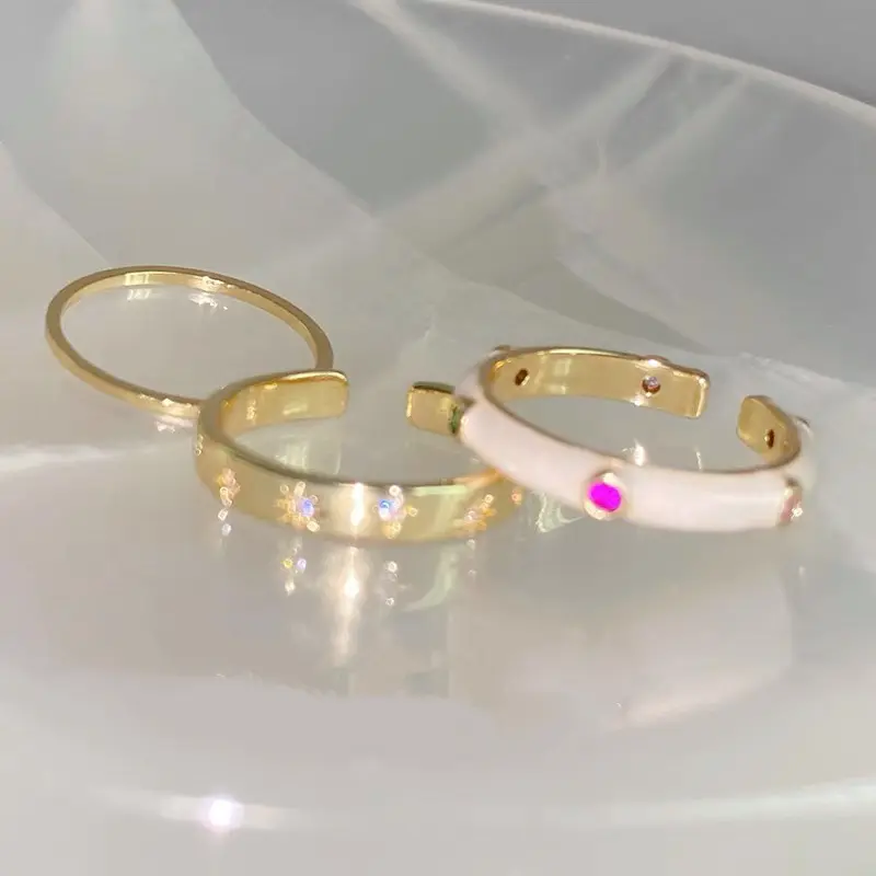 Nhẫn Tráng Men, Phong Cách Pháp, Thiết Kế Đặc Biệt Cho Bộ Đồ Nữ, Giá Cả Phải Chăng, Sang Trọng Và Thanh Lịch, Nhẫn Ngón Trỏ Cổ Điển Cao Cấp, Lười Biếng 3