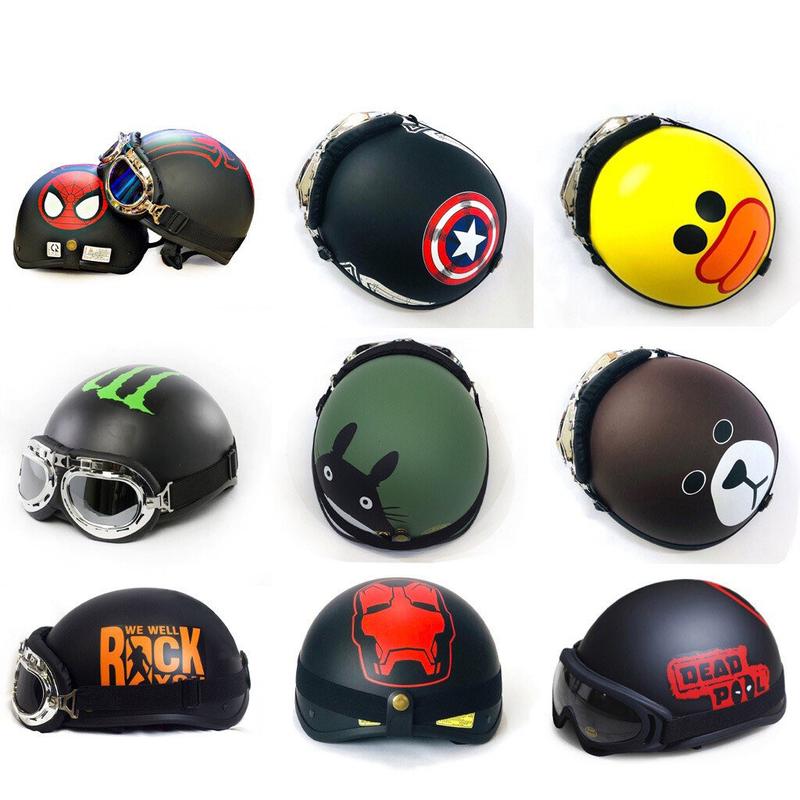 Mũ bảo hiểm nửa đầu kính phi công , nón bảo hiểm 1/2 Cao Cấp có kính dễ thương nhiều Hình cho nam nữ