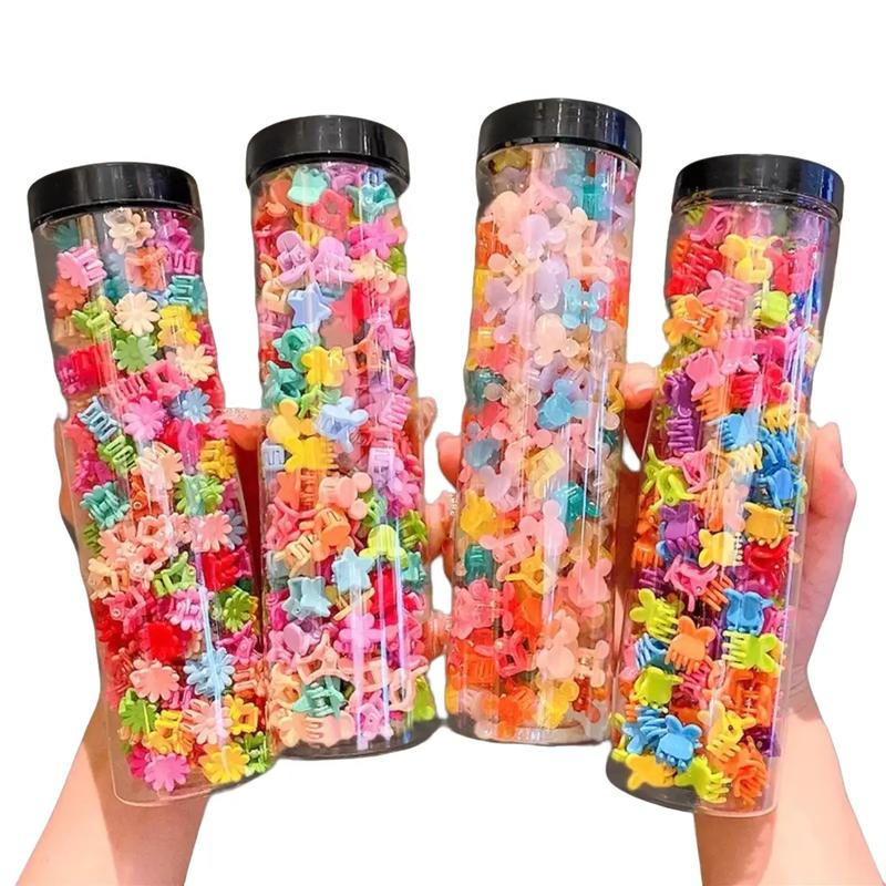 ống 100 chiếc kẹp mini nhiều màu sắc kẹp tóc Nữ Women Ong