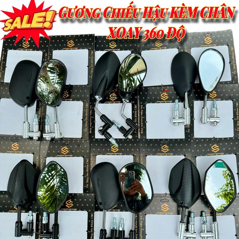  Kiếng Gương Xoay 360 Độ Nhôm CNC Kiếng Xoay Kèm Ốc Độn 10li Cho HD-YA-SU Chất Liệu Kim Loại Bền Đẹp Gương Chiếu Hậu Kiểu Chiếu Hậu Xe máy 