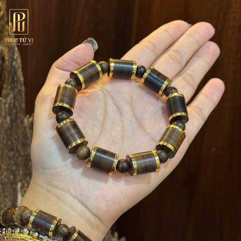 [BV] Vòng Trầm Hương Đốt Trúc Indo Tự Nhiên BV10k, Mùi Thơm Ngọt Dầu Đẹp | Trầm Hương Phúc Tử Vi