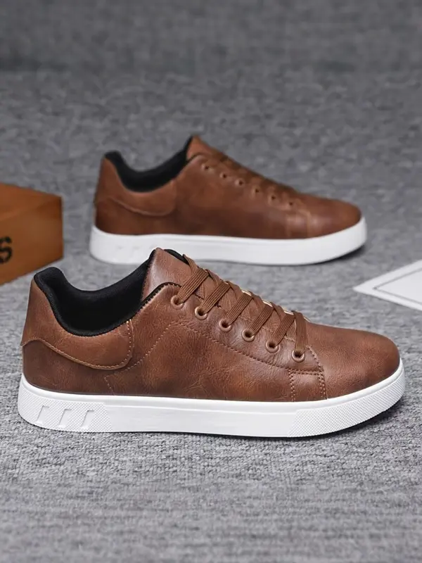 Men's Fashionable Lace Up Low Top Sneakers, Casual Breathable Lightweight Comfortable Sports Running Shoes, Male All-match Round Toe Shoes for Daily Wear 5
