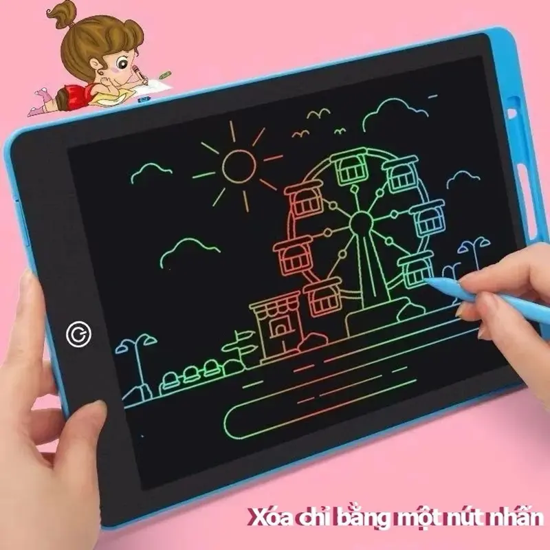 Bảng viết thông minh LCD tự xóa 16inch, 12inch, 10inch, 8,5 inch cho bé tập vẽ, viết 5