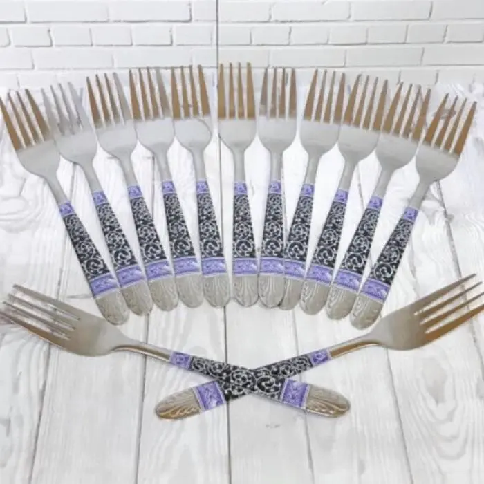 Garpu Makan Motif Batik Stainless isi 12pc Steel