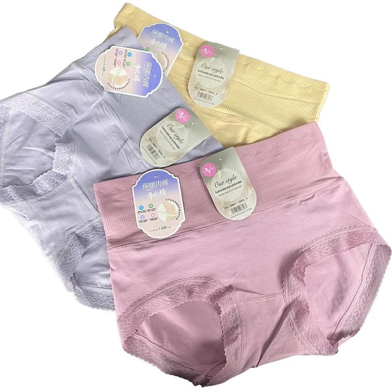 Set 5 Quần lót nữ cạp cao nâng mông ôm eo ôm bụng Chất liệu cotton cao cấp hàng Quảng Châu thoáng khí Women Voi Tim