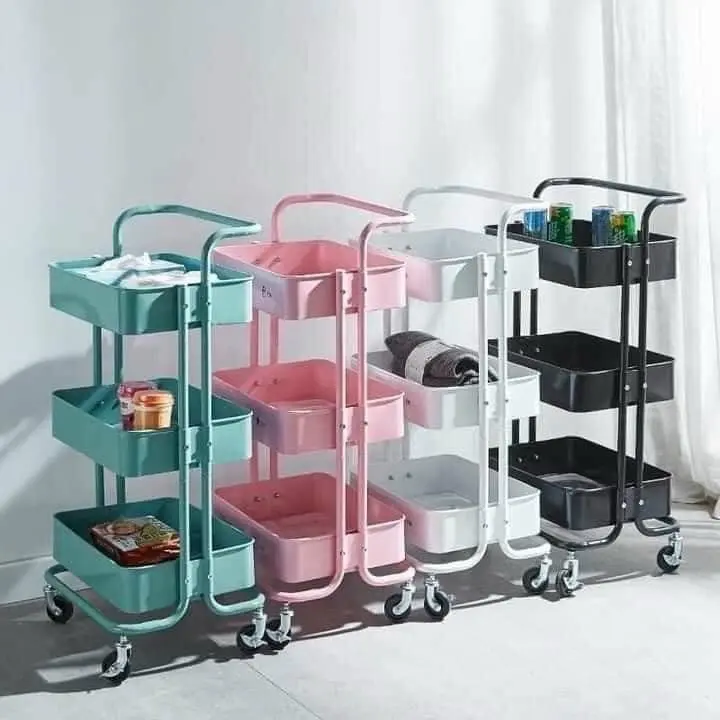 Xe đẩy 3 tầng đa năng chuyên dụng cho Spa, thẩm mỹ, phun xăm, nail (hàng nhập khẩu)
