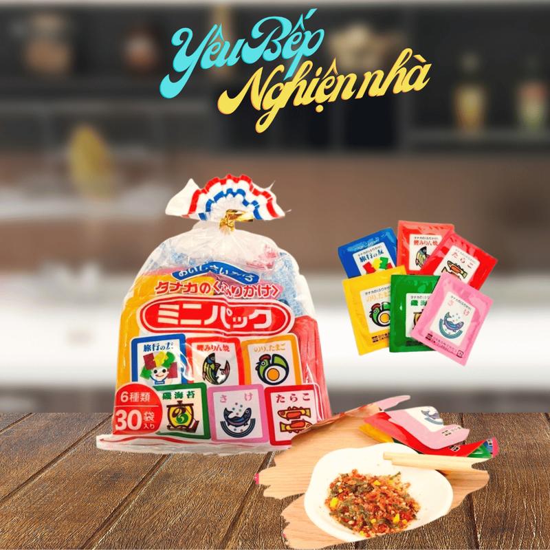 [HSD 01/2026] Gia Vị Rắc Cơm Nhật 6 Vị 30 Gói Tanaka Lắc Cơm Cho Bé Ăn Dặm Nhật Bản
