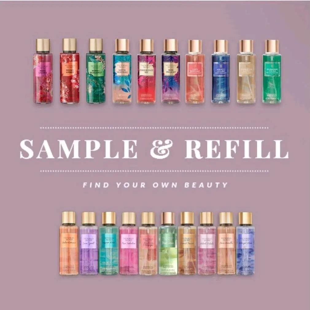 SAMPLE & REFILL -  FULLSIZE XỊT THƠM BODY MIST V.I.C ĐẦY ĐỦ MÙI HƯƠNG