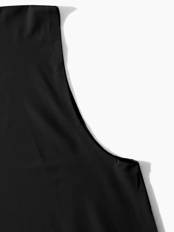 Men's Letter Print Round Neck Tank Top, Loose Casual Crew Neck Sleeveless Top for Summer, Fashion Men's Clothes for Daily Wear, Socks 3