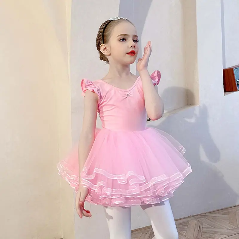 Váy Múa Ba Lê, SH, Dành Cho Bé Gái Và Trẻ Em, Đồ Lót Múa Ba Lê, ngắn Tay, Váy, Làm Bằng Cotton Và Spandex, Thích Hợp Cho Phòng Tập Gym Trẻ Em, # 450322 8