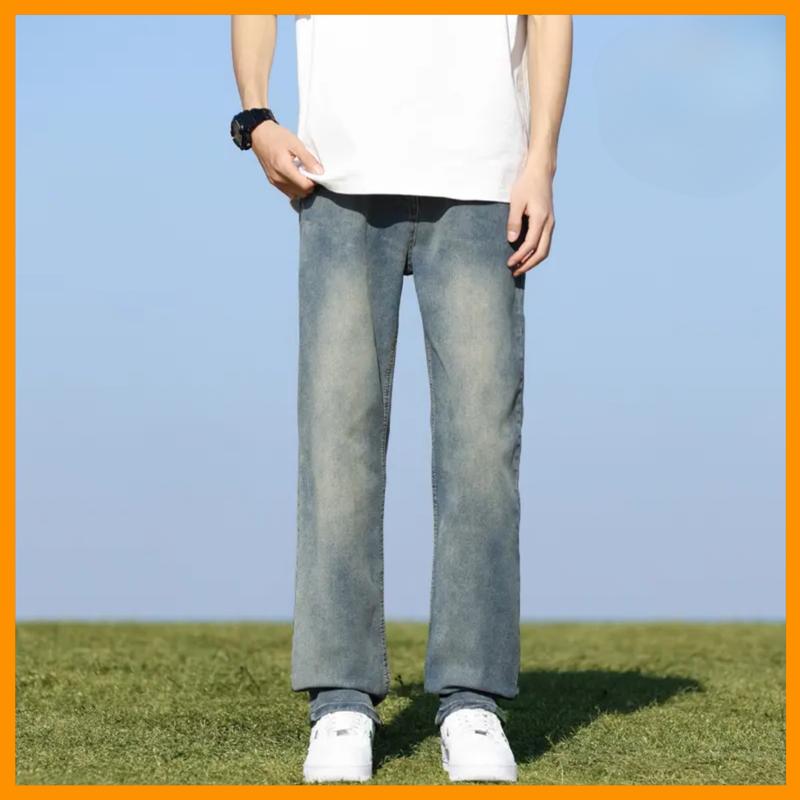 Quần jean ống suông MOON HOUSE 117 Wash Xanh thoải mái năng động cá tính hách dáng tốt Menswear Pants Có Túi 4