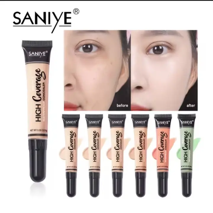 SANIYE Concealer Waterproof Wajah Full Coverage Color Corrector Merah Concealer Foundation Hitam Mencerahkan 1
