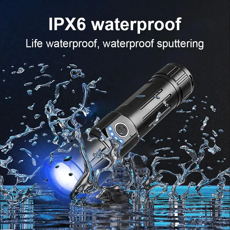 USB Rechargeable Flashlight, Outdoor Camping Flashlight, High-power Flashlight, Adjustable Zoom Handheld Light, Essential Lighting Tools for Home Emergency 8