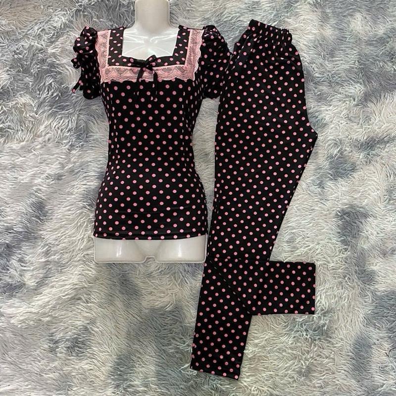Đồ bộ may sẵn mặc nhà nữ chất liệu vải thun Ati 8