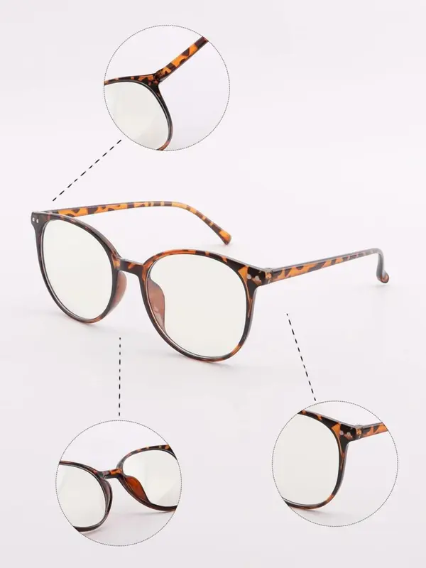 Tortoiseshell Pattern Eyeglasses, Cute Anti-blue Light Eyeglasses for Women & Girls, Fashion Eyeglasses for Work, Daily Clothing Decor 5