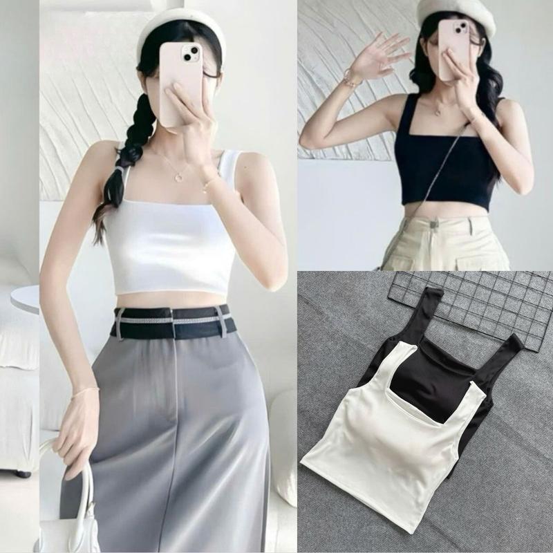  Áo dây ba lỗ bản to bigsize nữ dáng croptop chất thun gân tăm lạnh co giãn thoải mái có mút - G248 