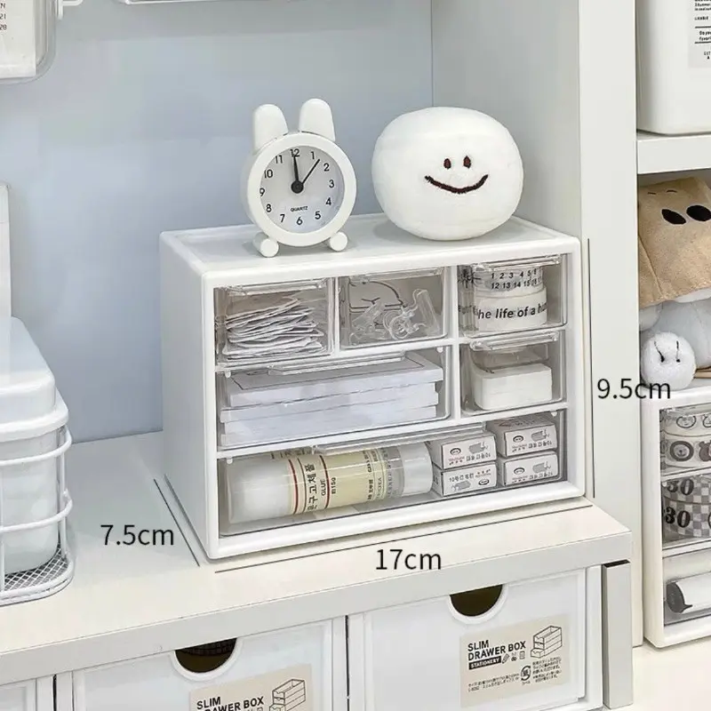 Tủ Hộp Cute Mini 6 Ngăn Lớn Nhiều Màu  Đựng Đồ Lặt Vặt Decor Bàn Học RECO 4