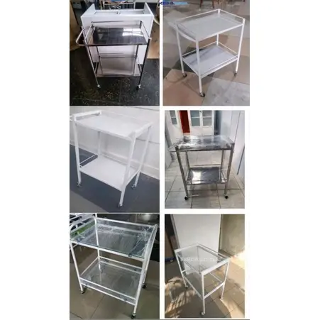 Trolley Instrument 2 Rak Susun |Troli Instrumen | Trolly Rumah Sakit Medis