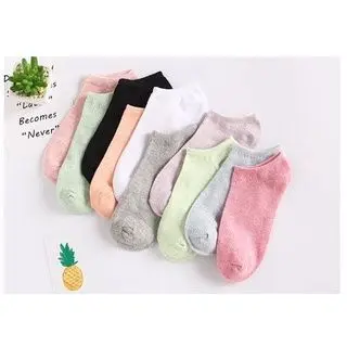 Clova KK224 Kaos Kaki Pendek Wanita Motif Polos Simple Semata Kaki Ankle Bahan Spandex Korea Murah Panjang Bunga 4