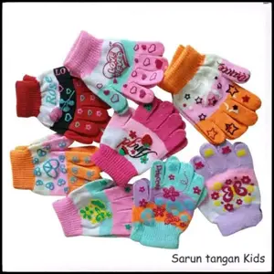 Sarung Tangan Anak Motif Pelangi Lucu Musim dingin Perempuan