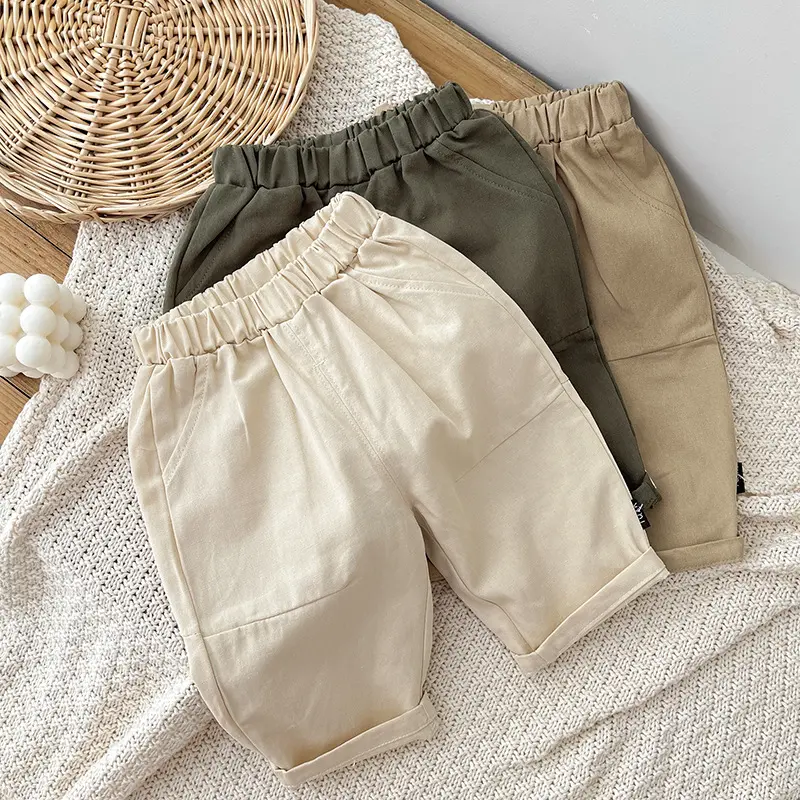 Quần Dài Kaki Bomber Trơn Ống Rộng Cho Bé Trai Quần Kaki Bé Trai Form Rộng
