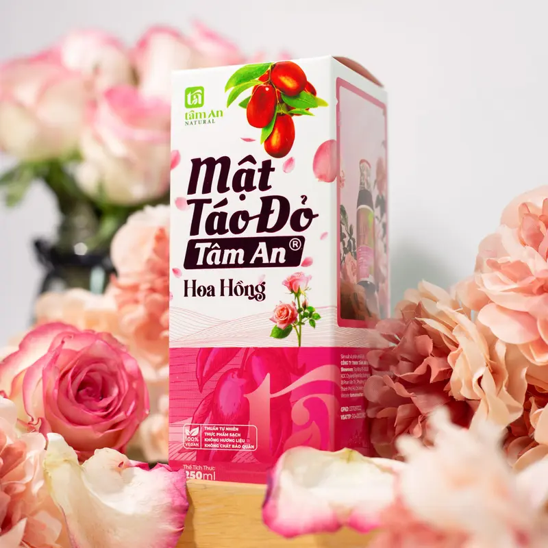 Mật Táo Đỏ Hoa Hồng Tâm An 250ml, Hoa Hồng, Táo Đỏ, Bông Cúc, Hoa Lài, Mật Mía 1