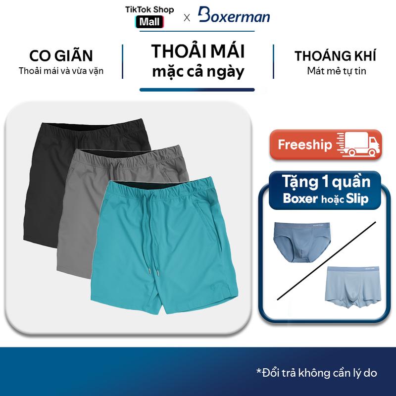 Combo 3 quần short nam Smartfit BOXERMAN vải polyamide mềm mịn thoáng mát, co giãn tốt, chuẩn form Menswear