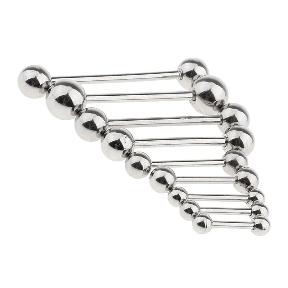 9Pcs Barbell Labret Lip Eyebrow Tongue Navel Ear Stud Ring