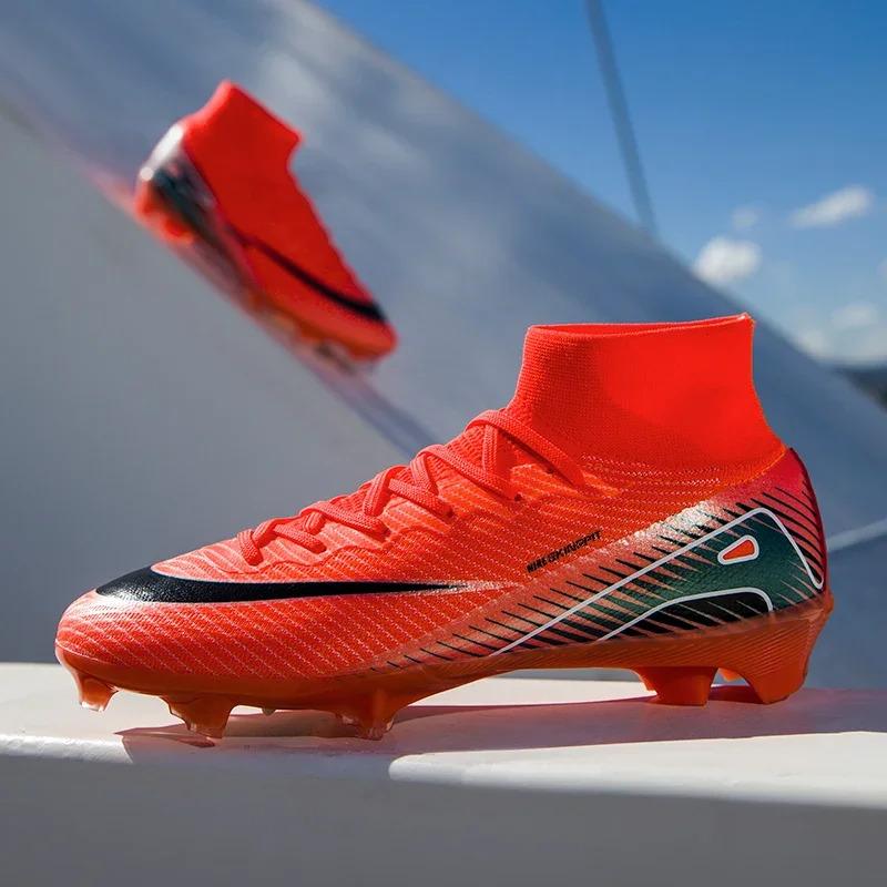 Men Football Boots, High Quality Soccer Shoes, Ultralight FG/TF Soccer Cleats, High Top Grass Training Football Boots, 2025 New 1