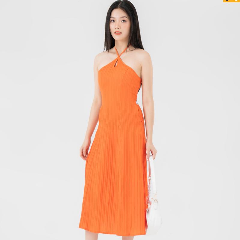   ĐỒNG GIÁ 49K  YODY Váy Nữ Cổ Yếm Xẻ Đùi Dịu Dàng Cách Điệu VAN6222 