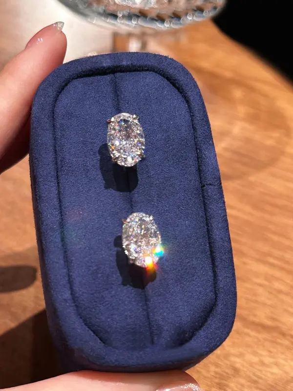 S925 Sterling Silver Elegant Oval Shaped Zircon Earrings, Fashionable Jewelry for Women & Girls, Trendy All-match & Exquisite Jewelry for Birthday Gift 5