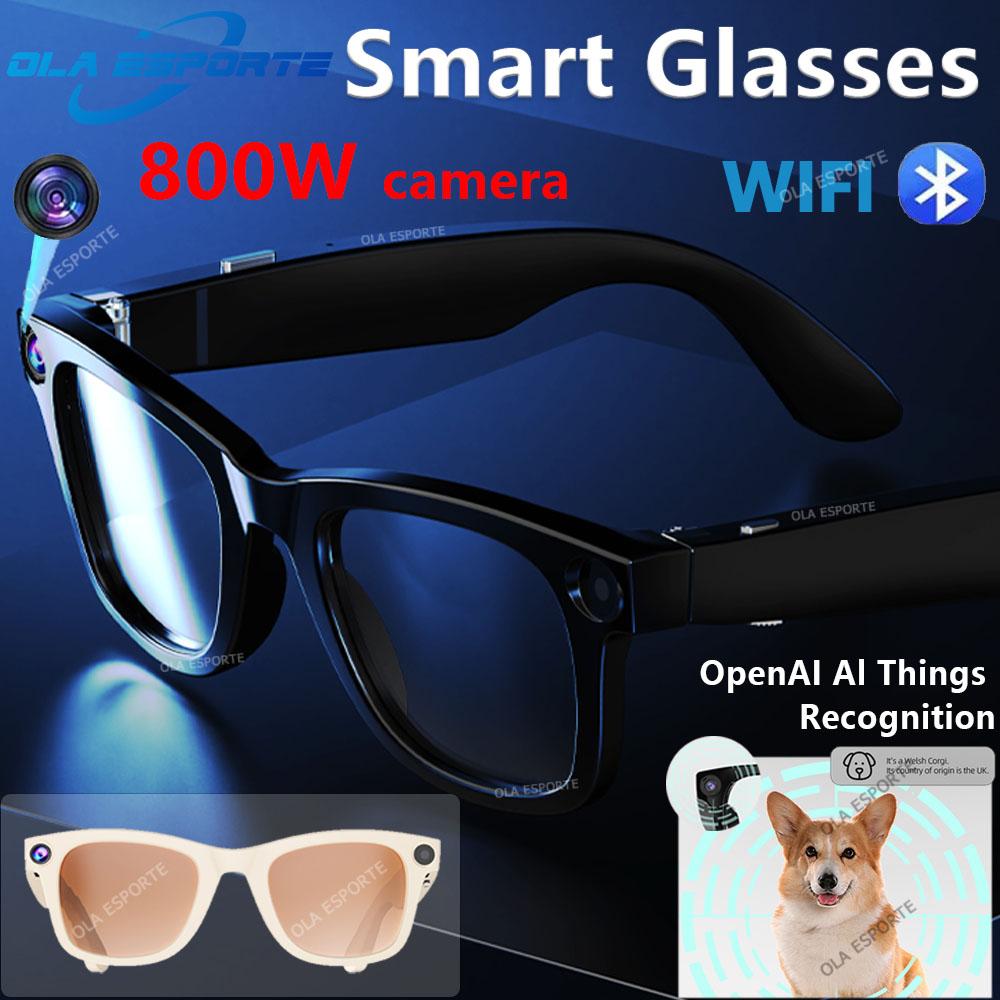 AI Smart Glasses Multifunction 800W Camera Bluetooth Call Music Player Translate Recording Smart Object Recognition Glasses 2025
