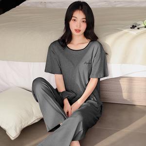 Summer Korean version new Modal short sleeved pants two-piece set with chest cushion, pullover pajamas, V-neck home suit set