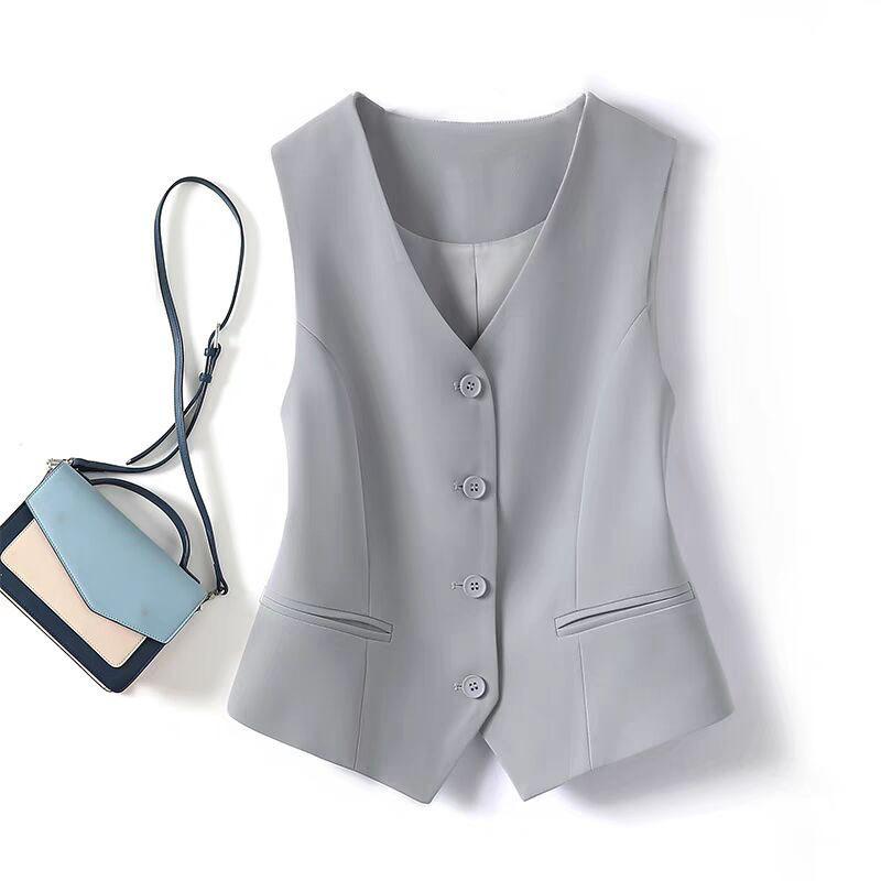 Áo Ghi Lê Vest Nữ, Bộ Sưu Tập Mùa Xuân Và Mùa Thu 2024, Hàng Mới Về, Mỏng Vừa Vặn, Có Thể Mặc Ngoài Trời, Váy Băng Quấn, Áo Ghi Lê, Màu Đen, Áo Ghi Lê Ngắn Top áo  gile Women sweater  vest áo  gile vest  hoa ghile 3