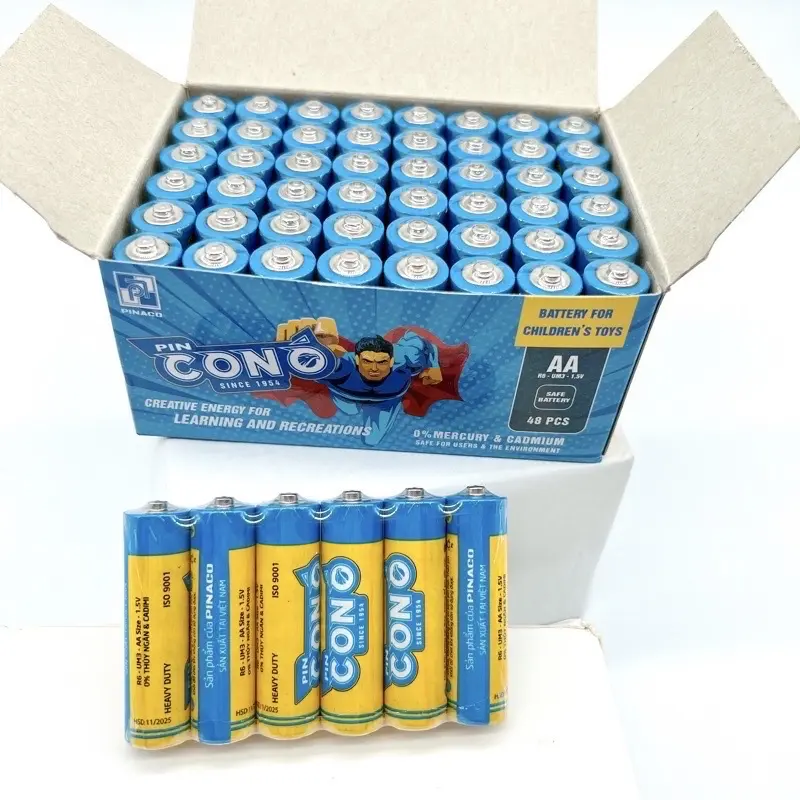 Vỉ 6pin con ó Pinaco, pin AA sử dụng cho đồ chơi 0